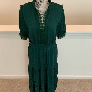 Max Studio Dark Green Midi Dress like new size large